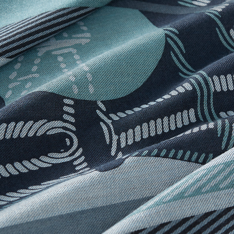Cheval a la Couverture Spirale scarf 100 - Blue | Hermès Greece